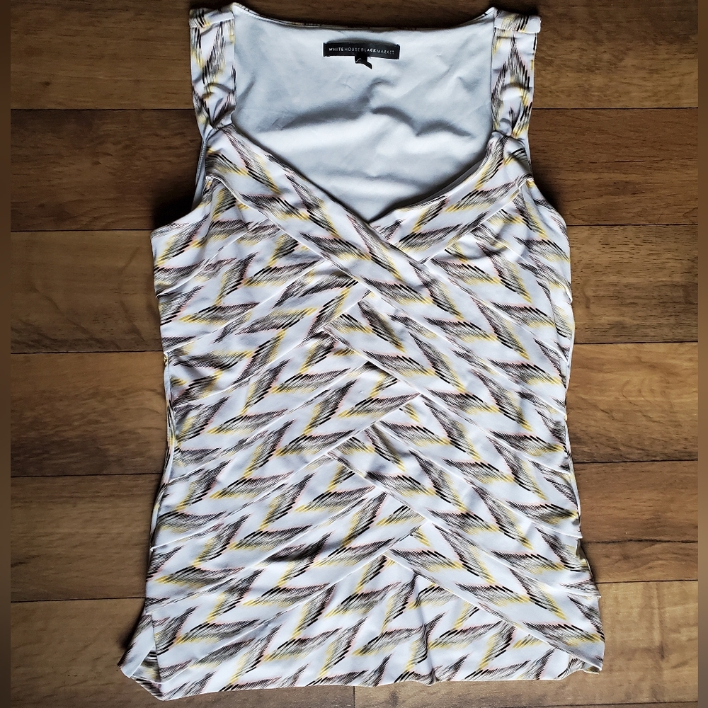 White House Black Market Ruffled Tank Top Size Medium